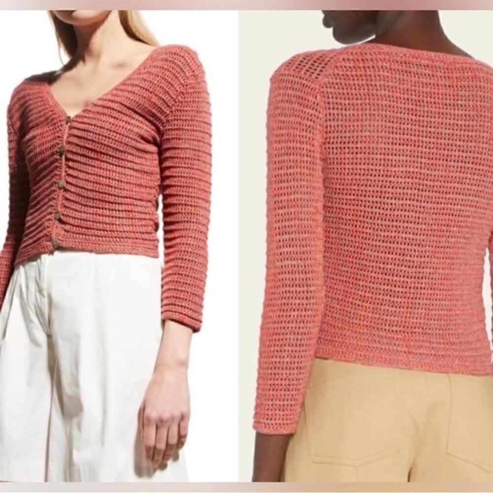 Vince NWT Marled-Knit Cardigan Coral
$395